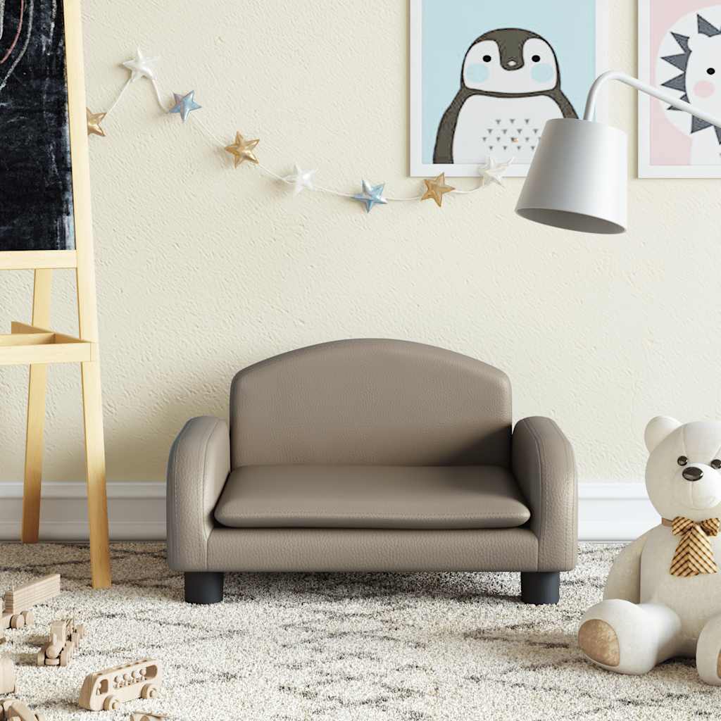 Kindersofa Schwarz 70x45x30 cm Kunstleder
