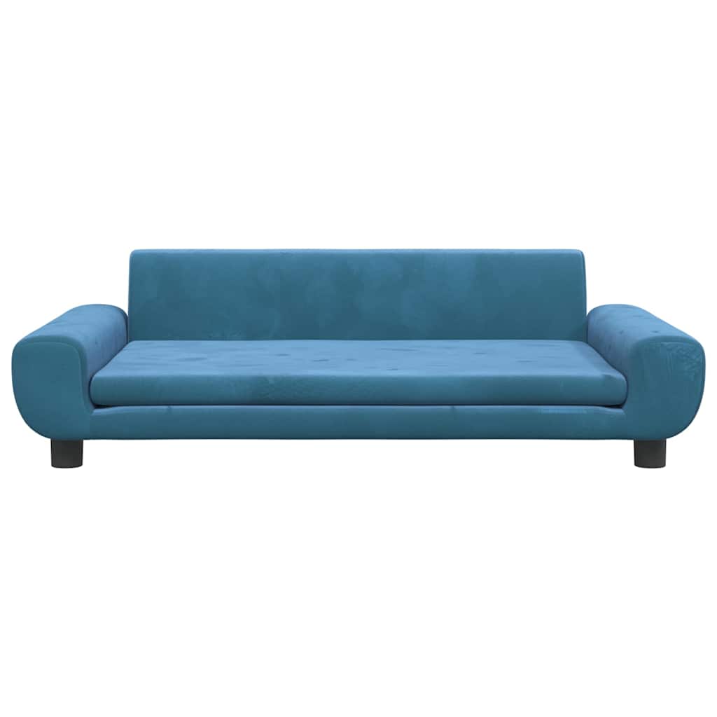 vidaXL Kindersofa Blau 100x54x33 cm Samt