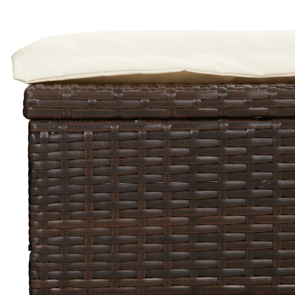 vidaXL Sonnenliege mit Faltdach Braun 213x63x97 cm Poly Rattan