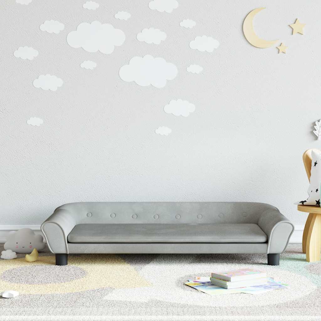 Kindersofa Blau 100x50x26 cm Samt