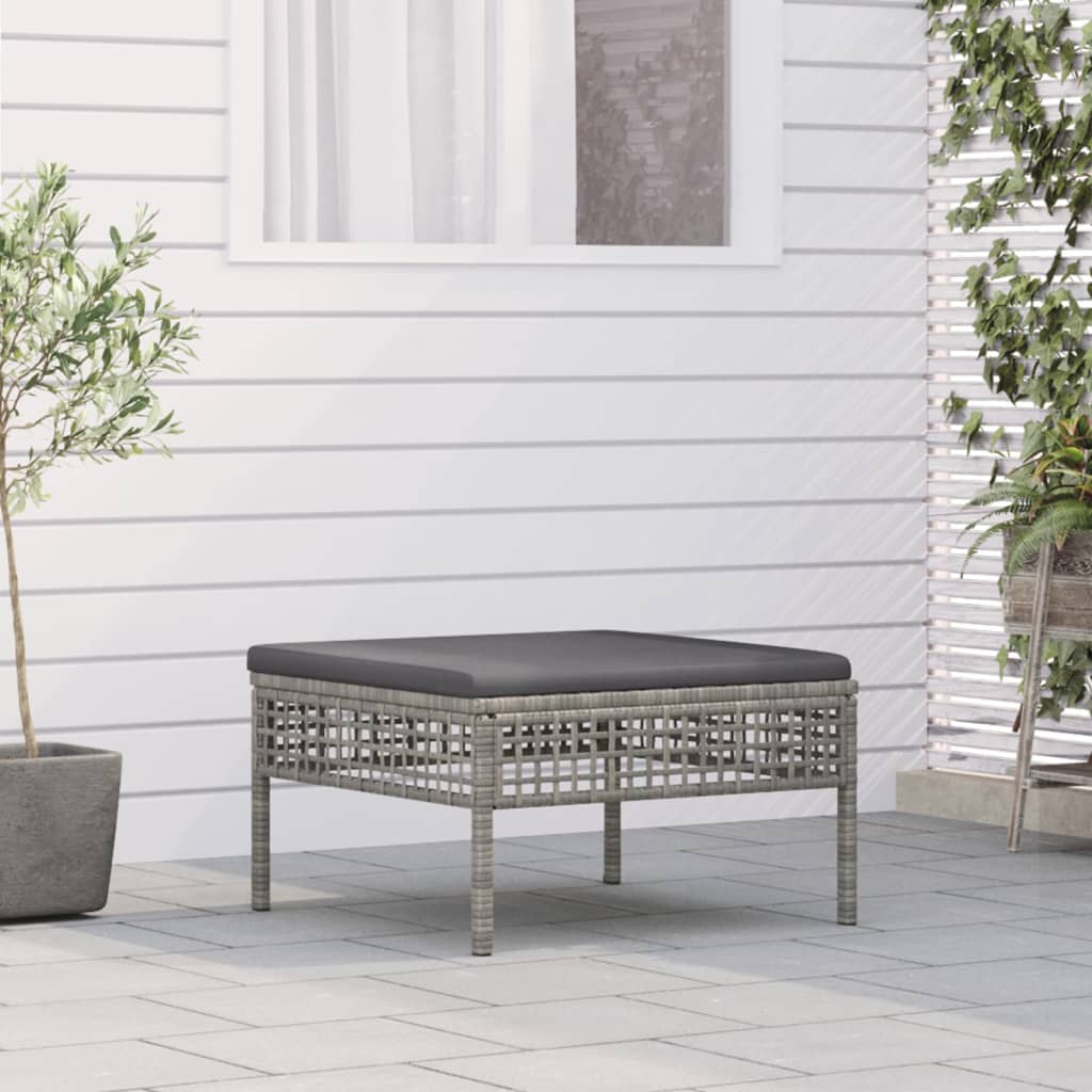 Garten-Ecksofas mit Kissen 2 Stk. Grau Poly Rattan