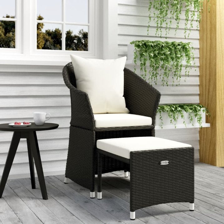 2-tlg. Garten-Lounge-Set mit Kissen Braun Poly Rattan