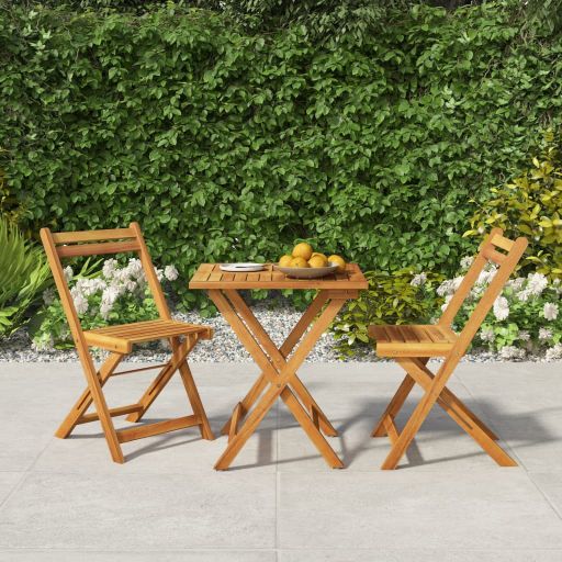 3-tlg. Bistro-Set Klappbar Massivholz Akazie