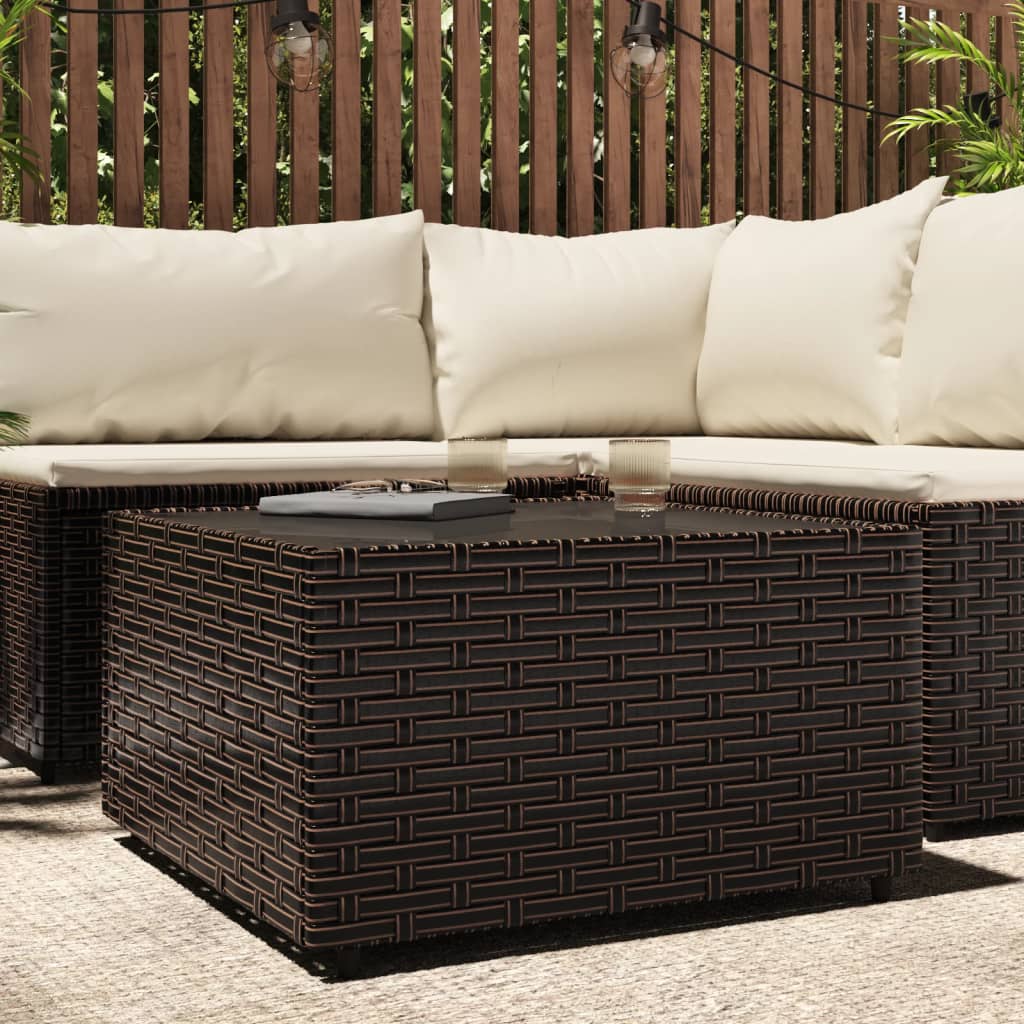 Garten-Couchtisch Quadratisch Schwarz 50x50x30 cm Poly Rattan