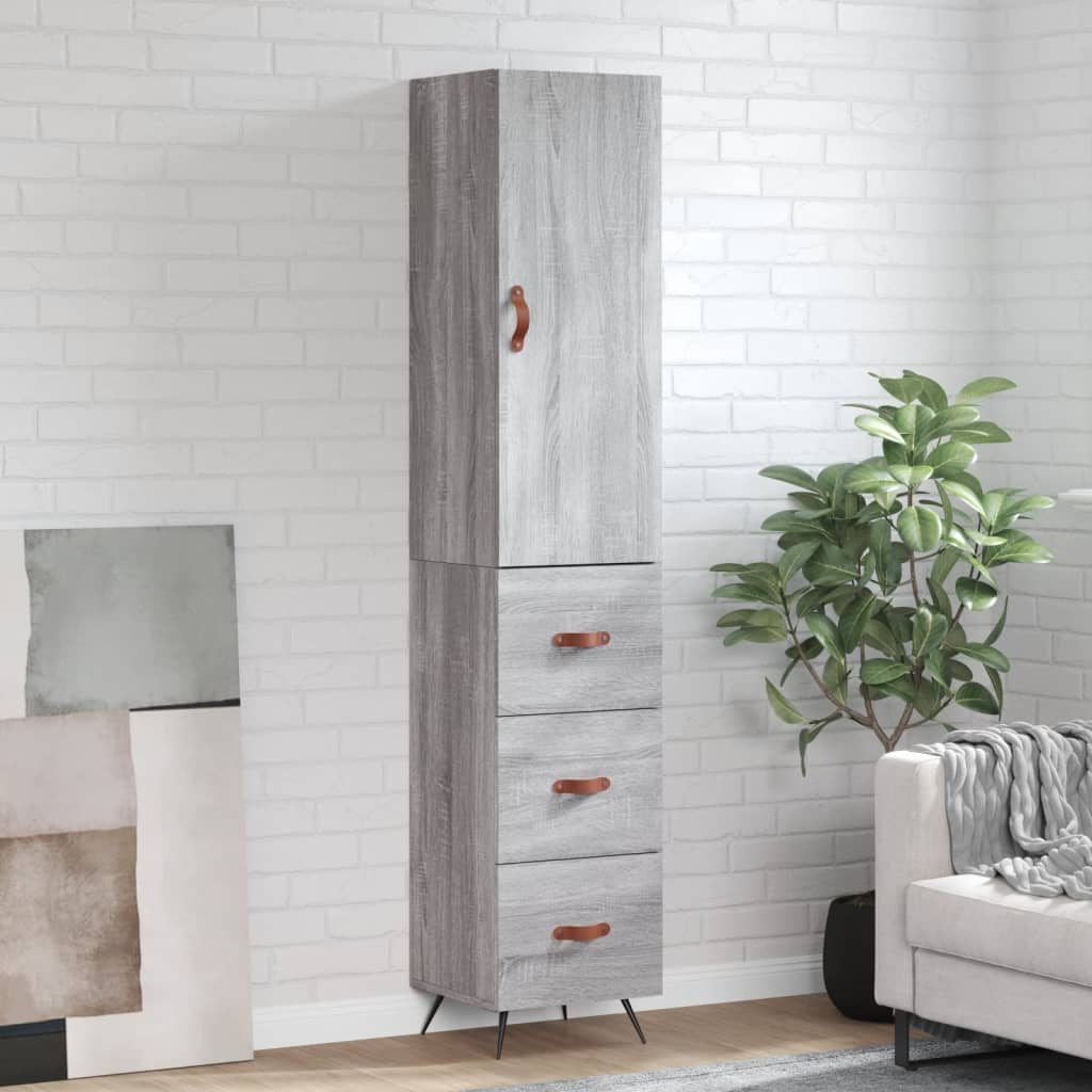Highboard Weiß 34,5x34x180 cm Holzwerkstoff
