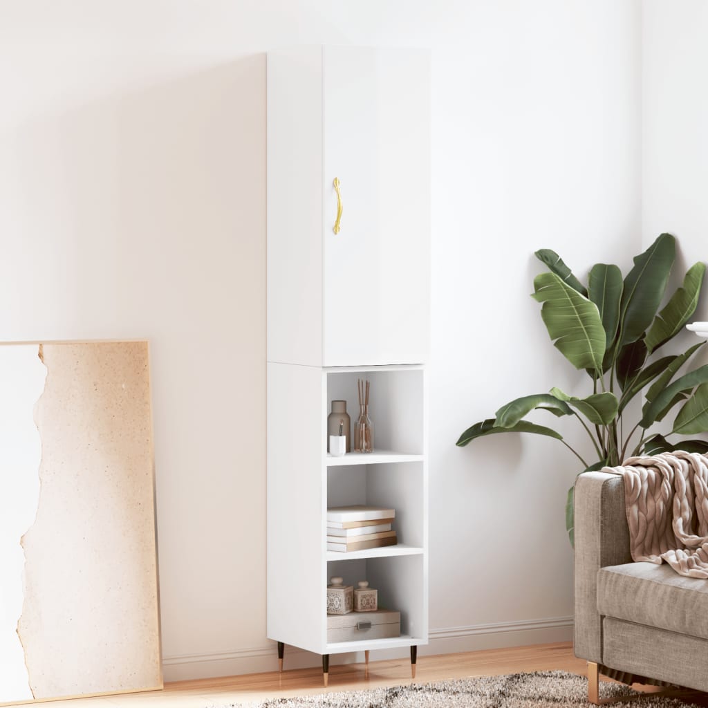 vidaXL Highboard Weiß 34,5x34x180 cm Holzwerkstoff