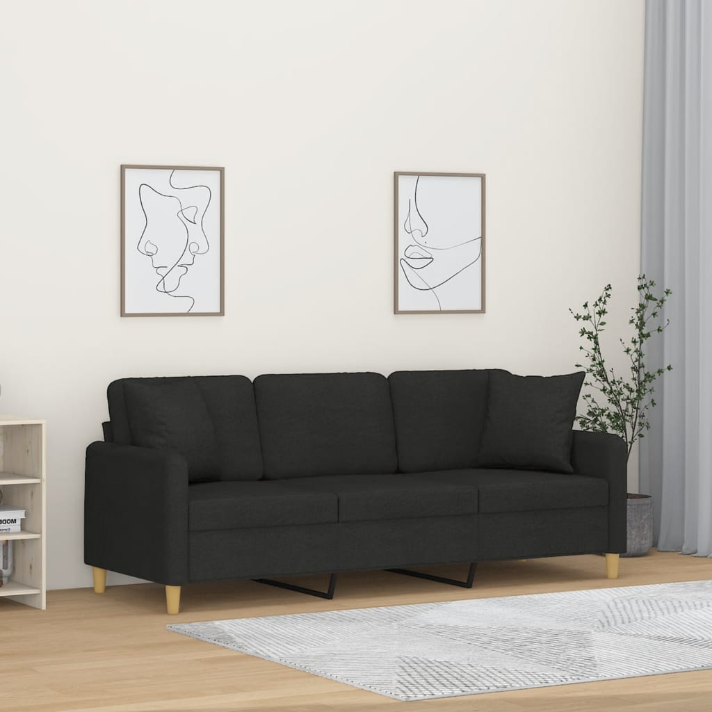 vidaXL 2-Sitzer-Sofa mit Zierkissen Hellgrau 120 cm Stoff