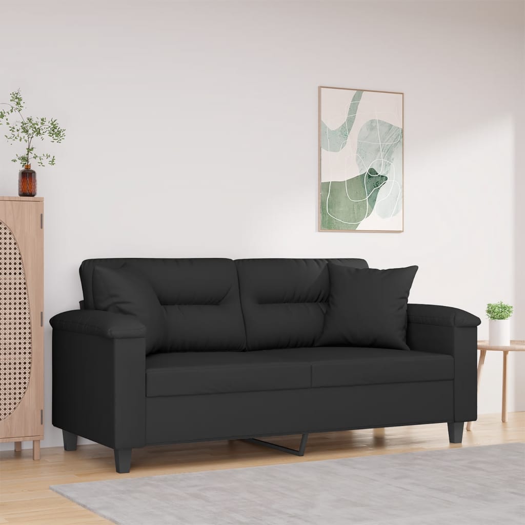vidaXL 2-Sitzer-Sofa mit Kissen Taupe 120 cm Mikrofasergewebe