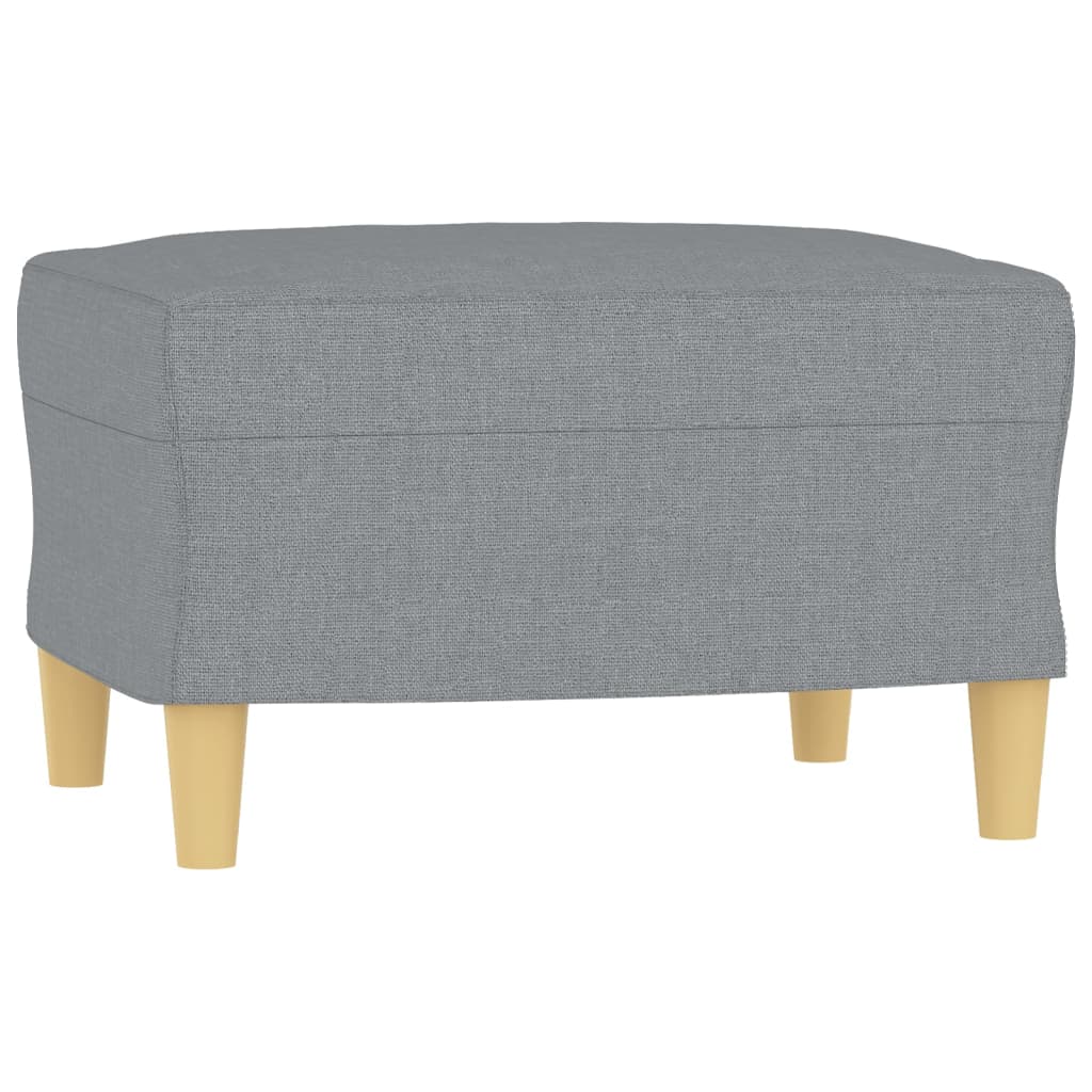 vidaXL 3-Sitzer-Sofa mit Hocker Hellgrau 180 cm Stoff