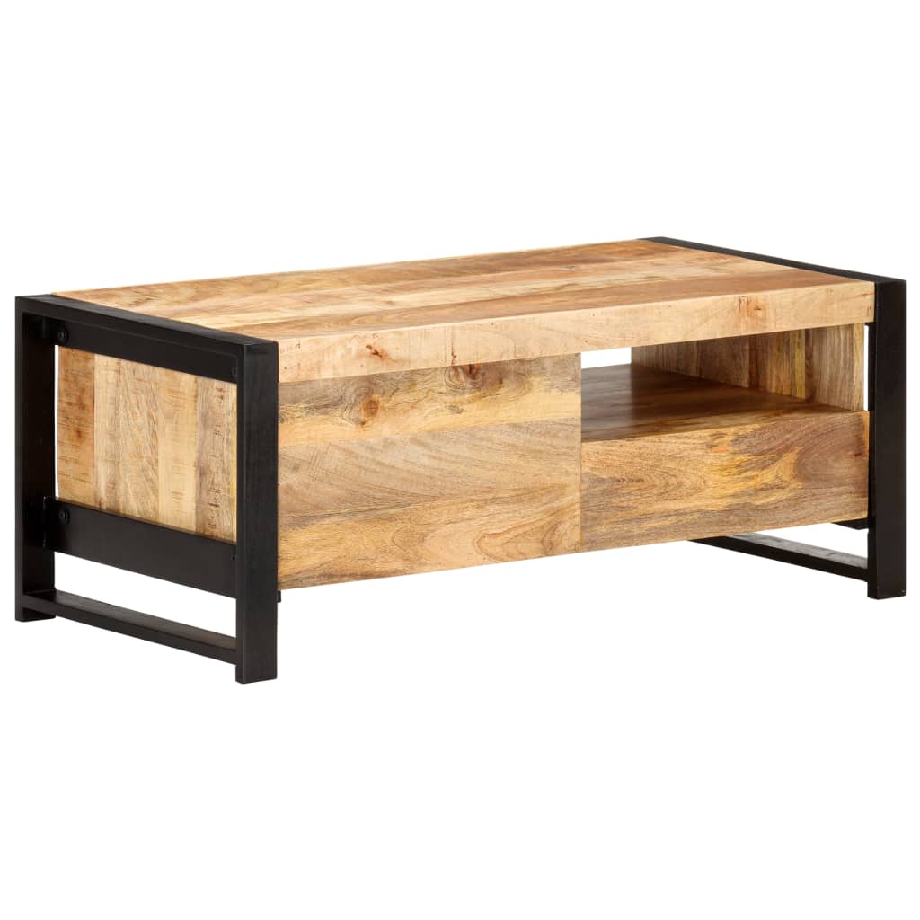 vidaXL Couchtisch 100x50x40 cm Raues Mangoholz