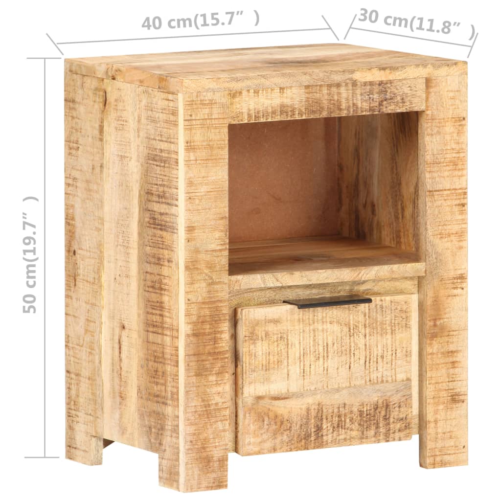vidaXL Nachttisch 40x30x50 cm Raues Mangoholz