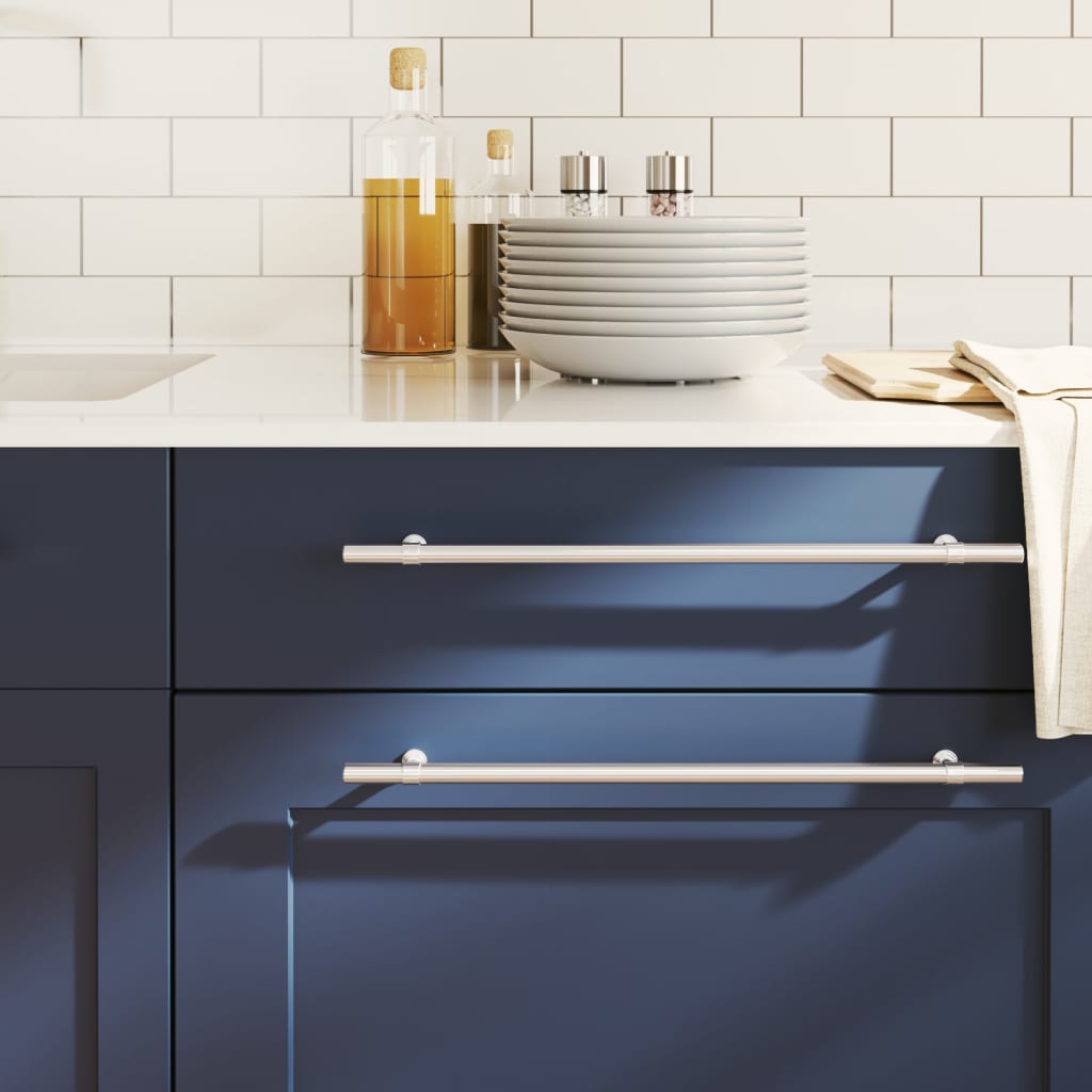 vidaXL Möbelgriffe 10 Stk. Silbern 96 mm Edelstahl