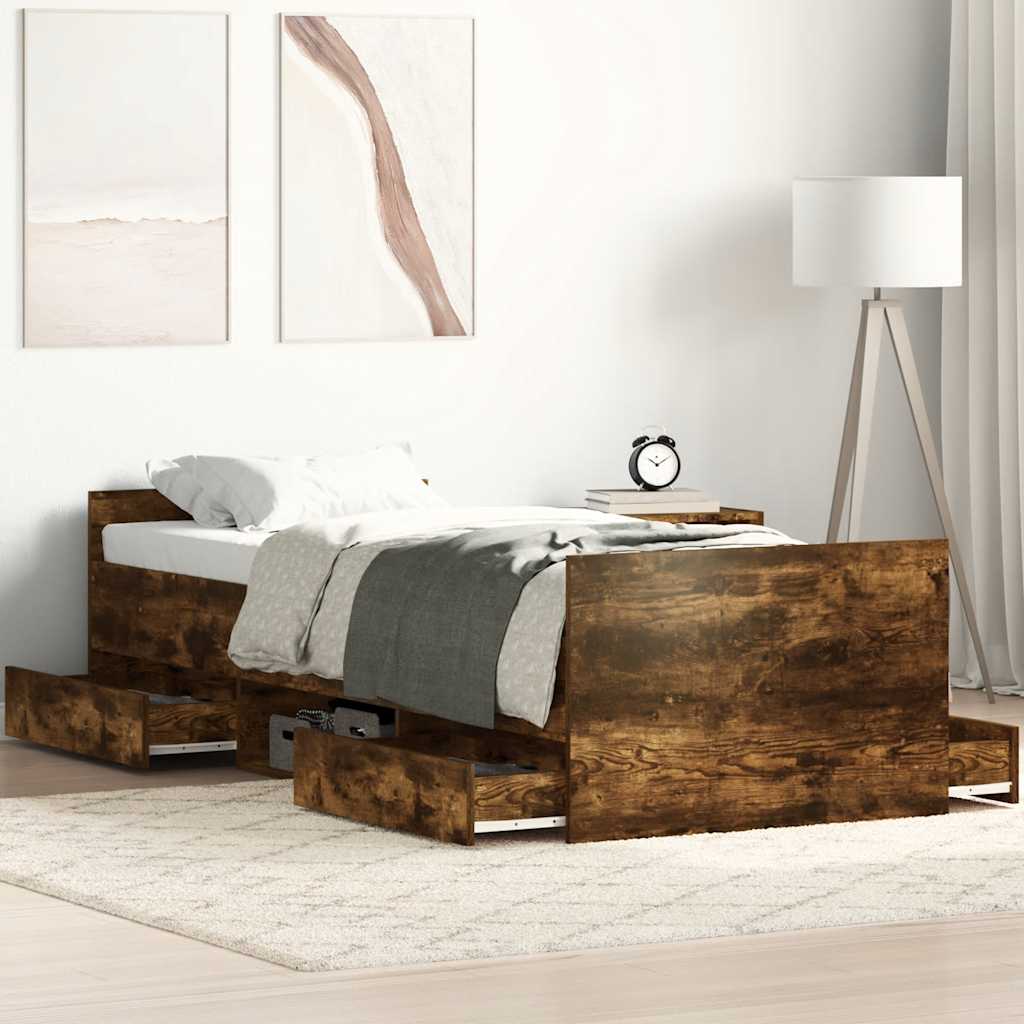 vidaXL Bettgestell mit Kopf- und Fußteil Weiß 100x200 cm