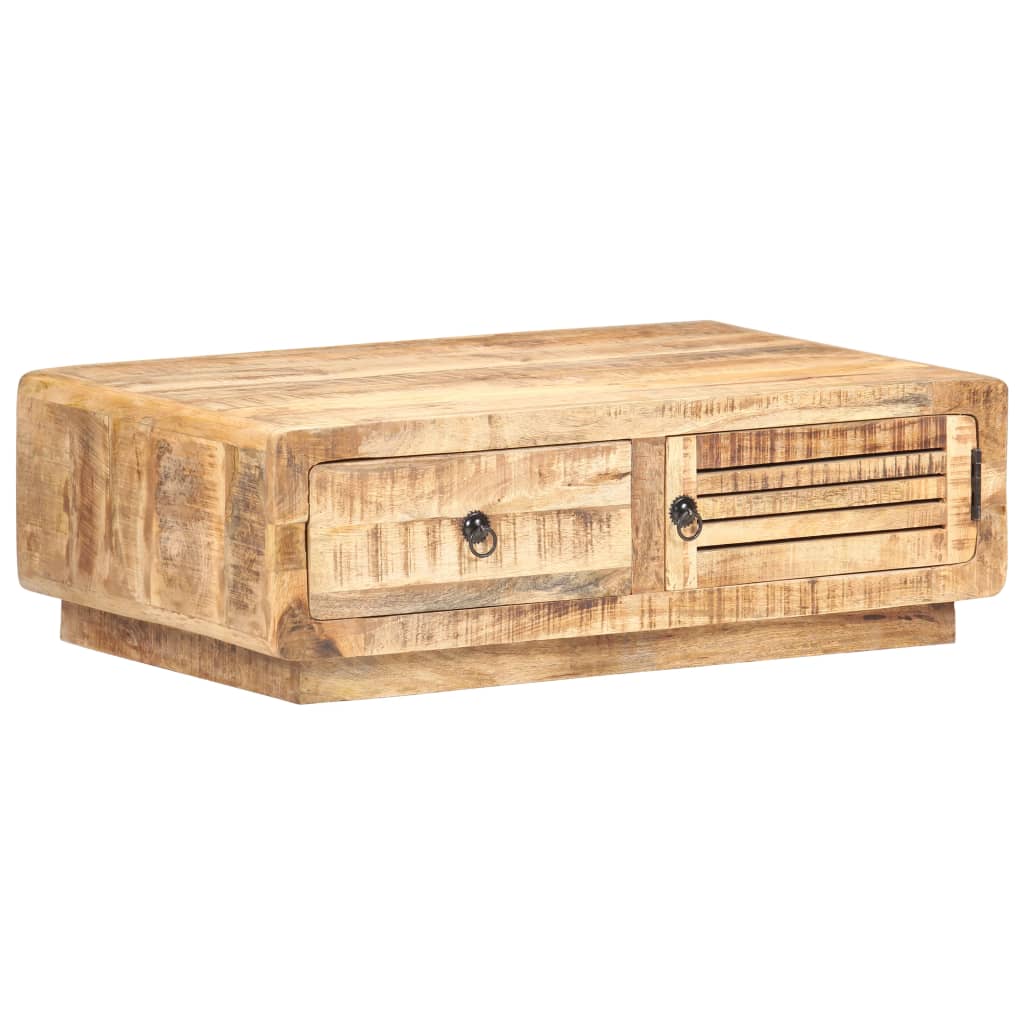 vidaXL Couchtisch 90x60x29 cm Raues Mangoholz