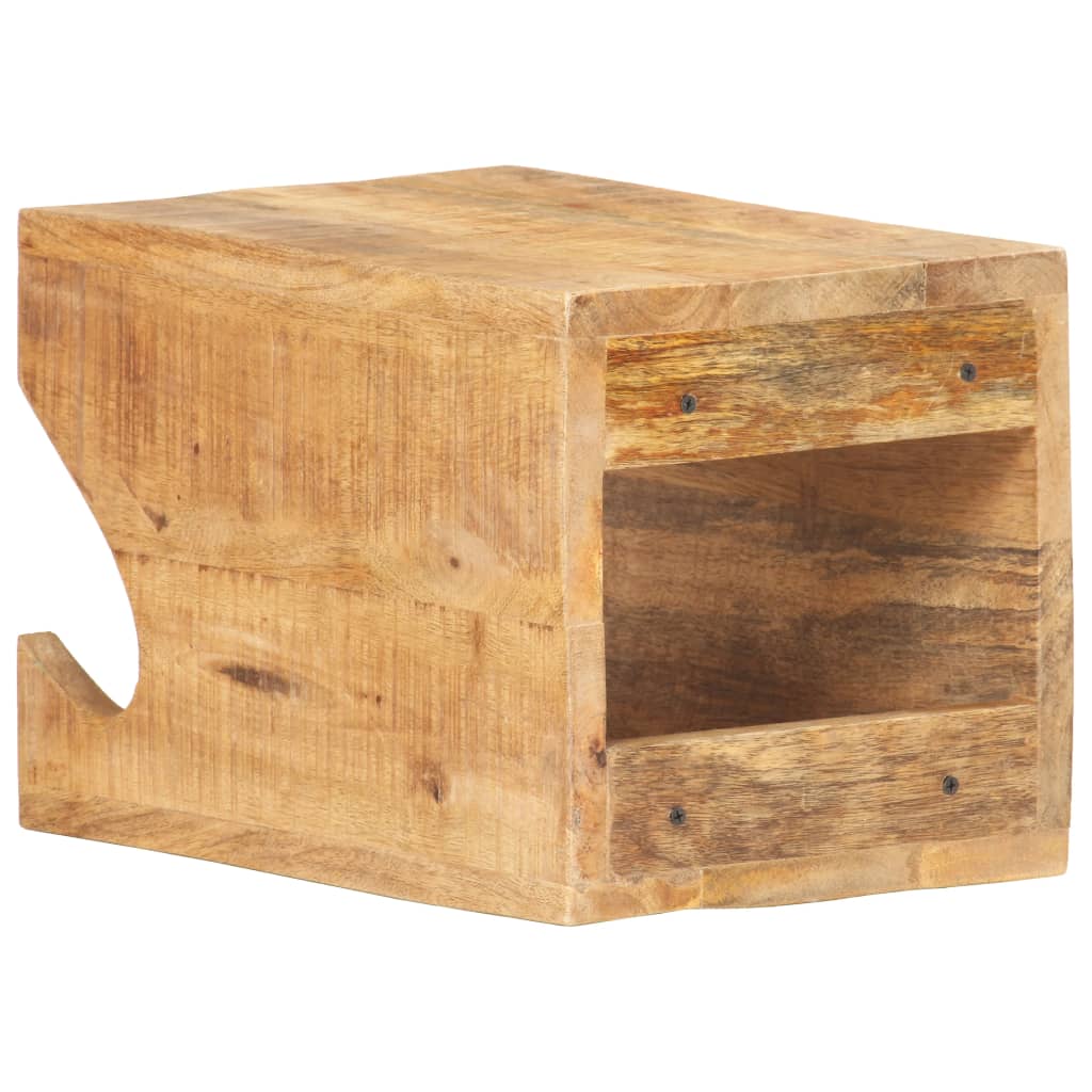 vidaXL Wand Fahrradträger 35x25x25 cm Raues Mango-Massivholz