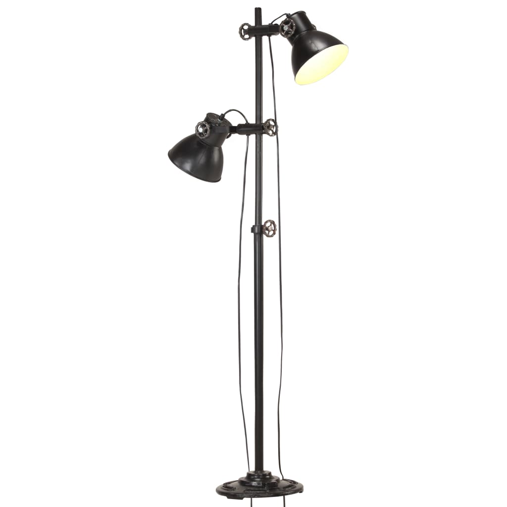Stehlampe 2-flammig Silbern E27 Gusseisen