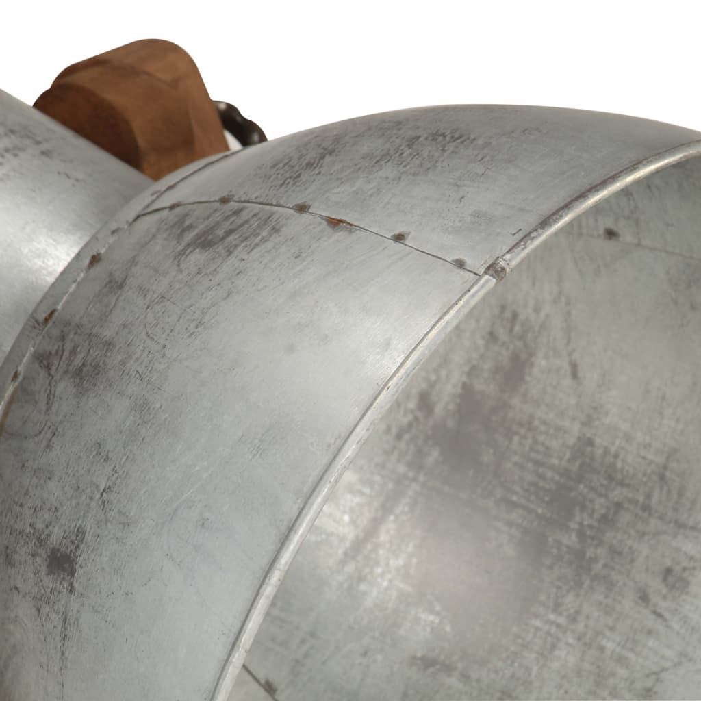 vidaXL Stehlampen 3 Stk. Silbern E27 Mango Massivholz