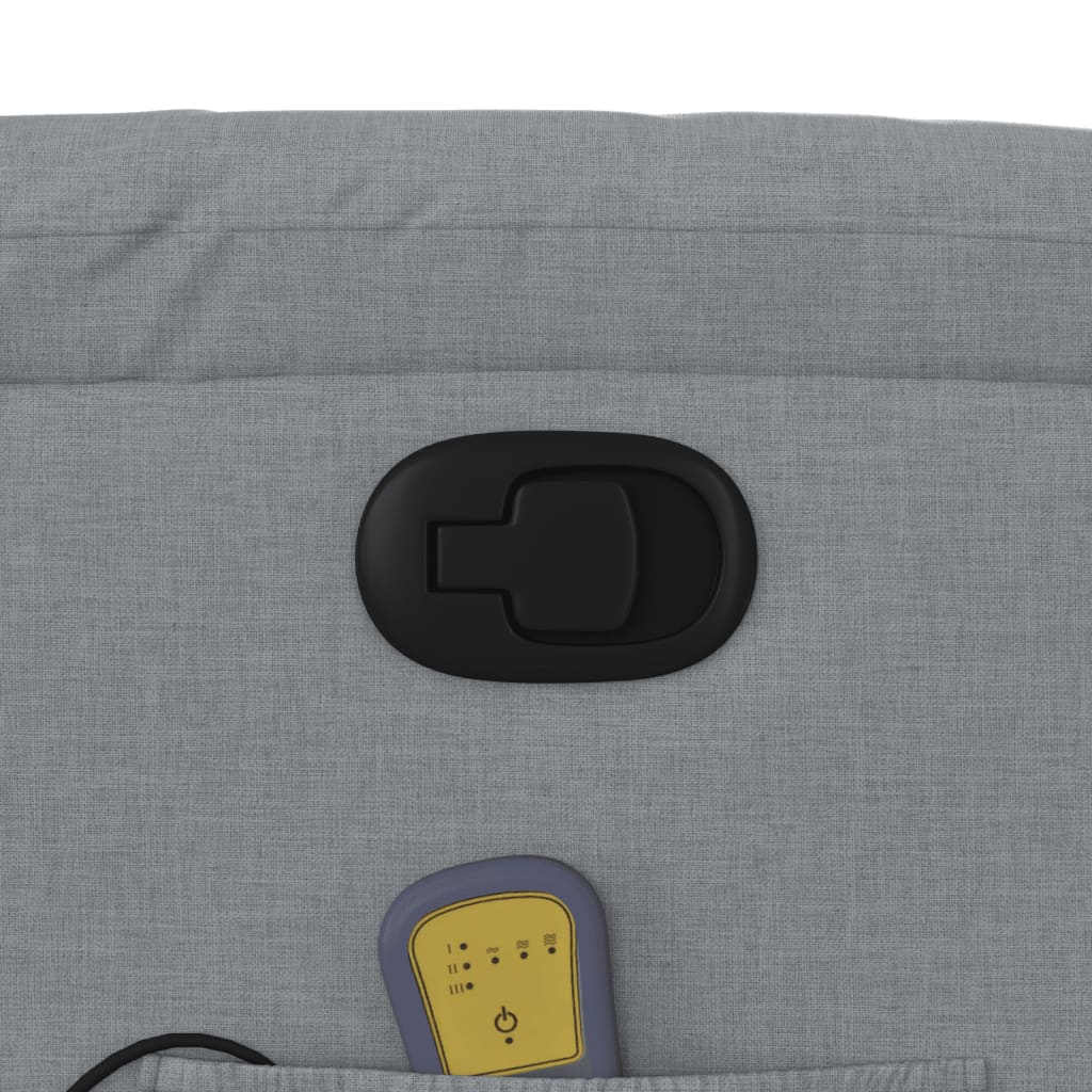 vidaXL Massage-Relaxsessel, hellgrauer Stoff