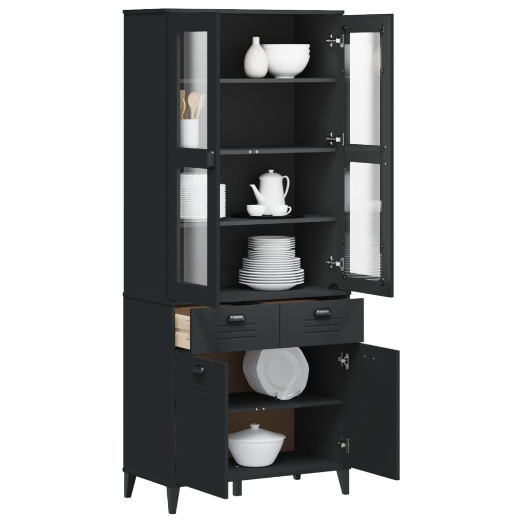 Highboard VIKEN Weiß 80x40x190 cm Massivholz Kiefer