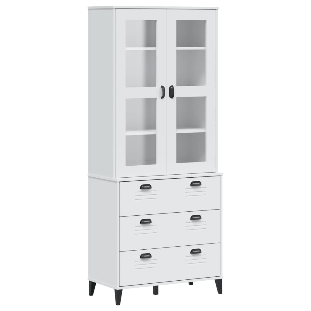 vidaXL Highboard VIKEN Weiß 80x40x190 cm Massivholz Kiefer