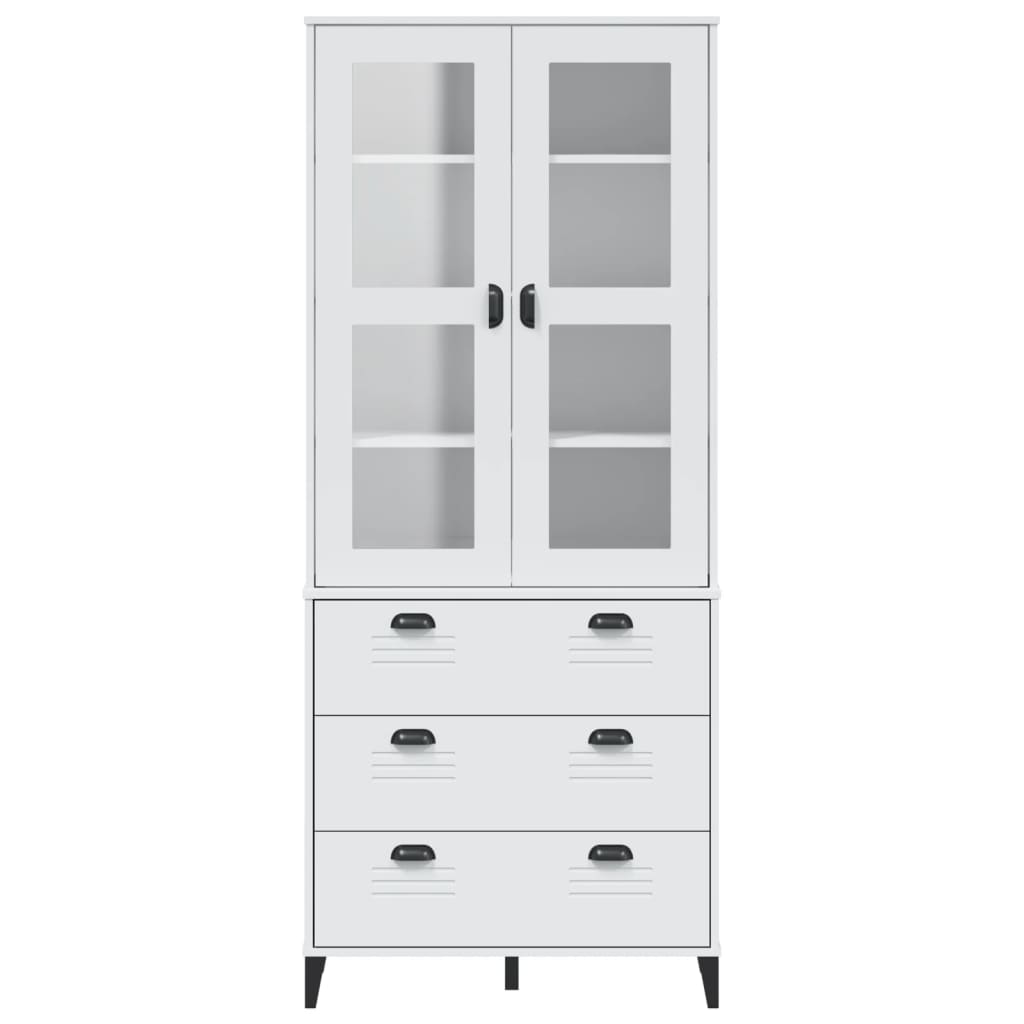vidaXL Highboard VIKEN Weiß 80x40x190 cm Massivholz Kiefer