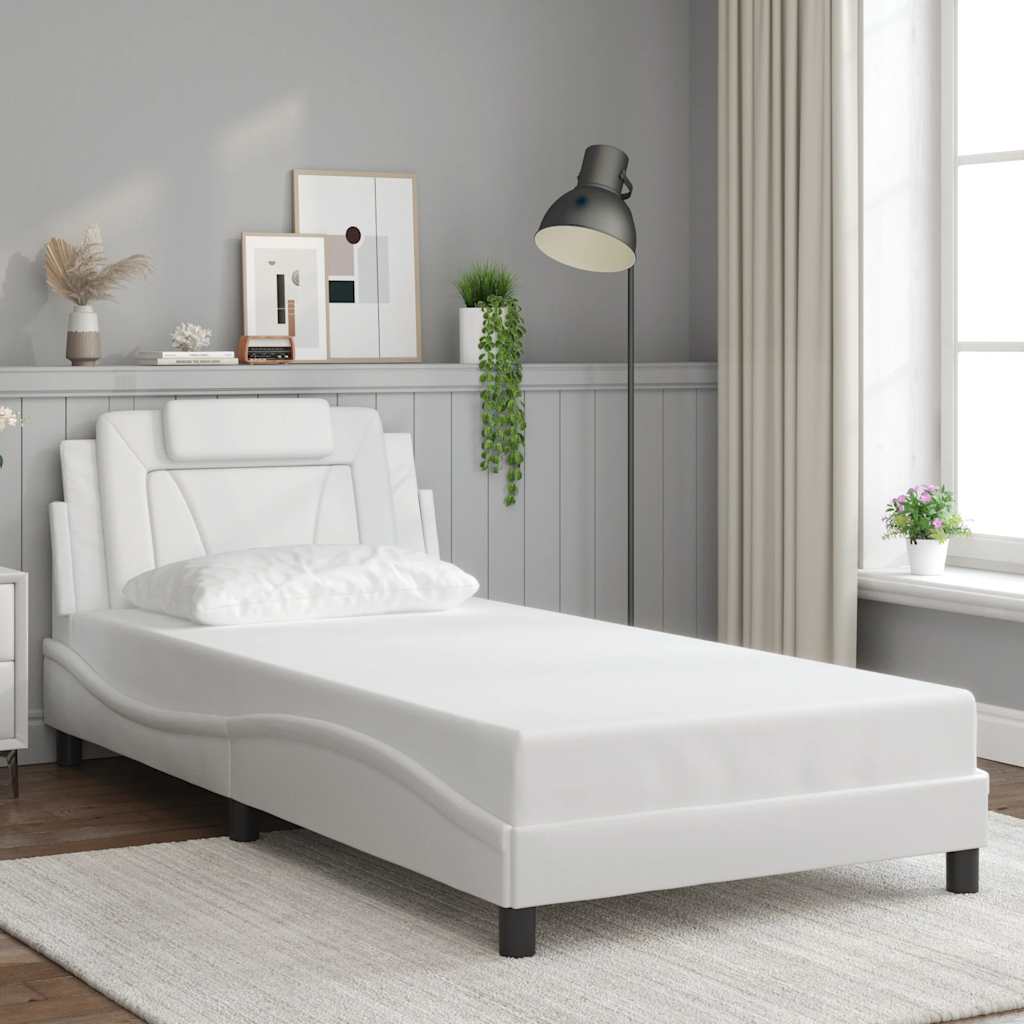 Bettgestell "Viana" ohne Matratze Schwarz 80x200 cm Kunstleder