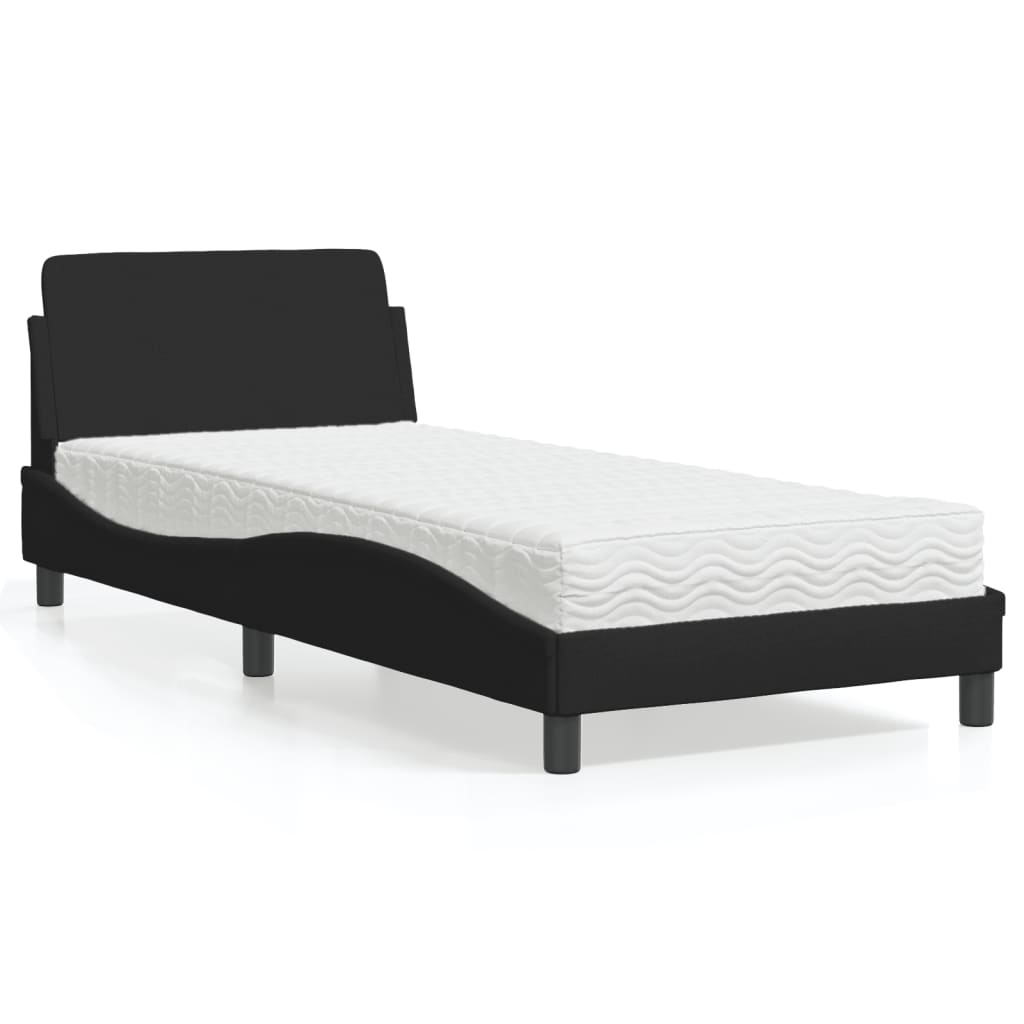vidaXL Bett mit Matratze "Dover" Hellgrau 80x200 cm Stoff