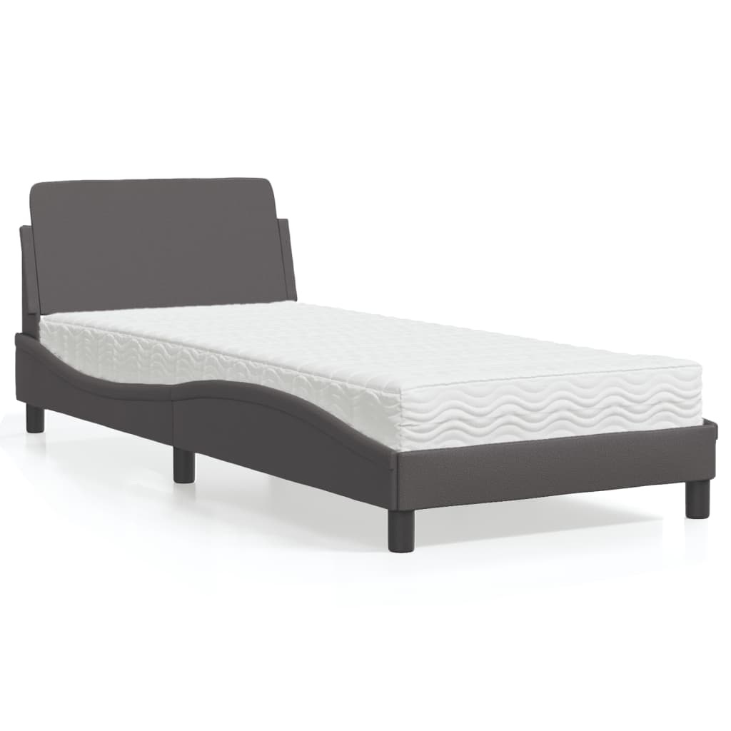 vidaXL Bett mit Matratze "Dover" Schwarz 80x200 cm Kunstleder
