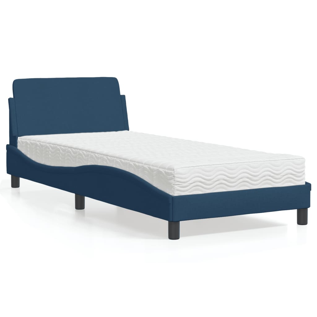 vidaXL Bett mit Matratze "Dover" Hellgrau 80x200 cm Stoff
