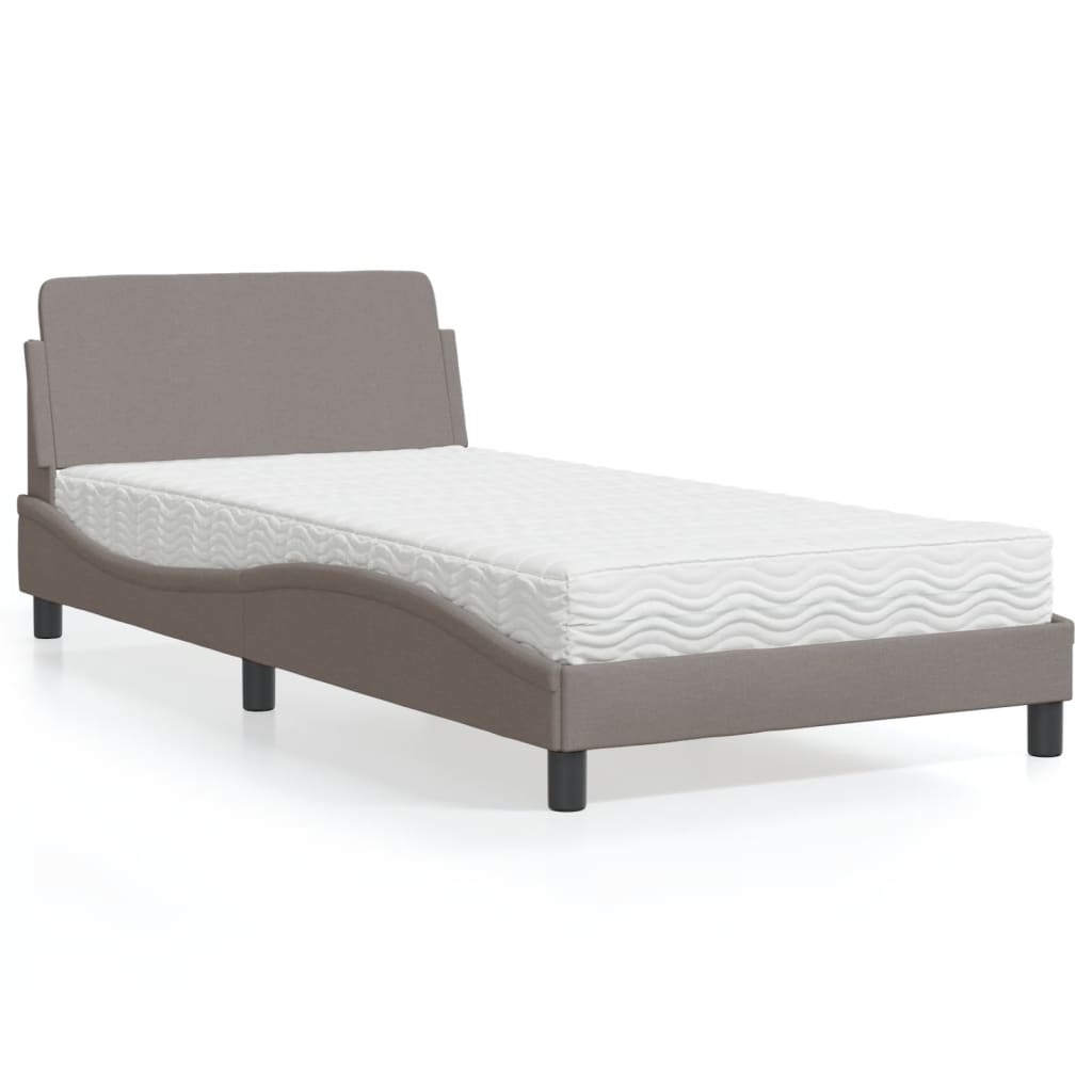 vidaXL Bett mit Matratze "Dover" Hellgrau 80x200 cm Stoff