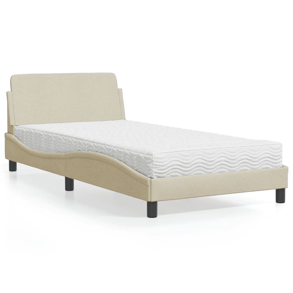 vidaXL Bett mit Matratze "Dover" Hellgrau 80x200 cm Stoff