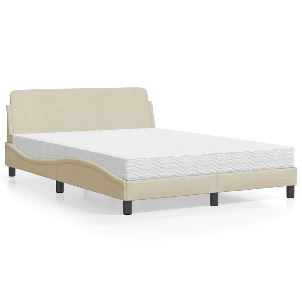 Bett mit Matratze "Dover" Hellgrau 80x200 cm Stoff