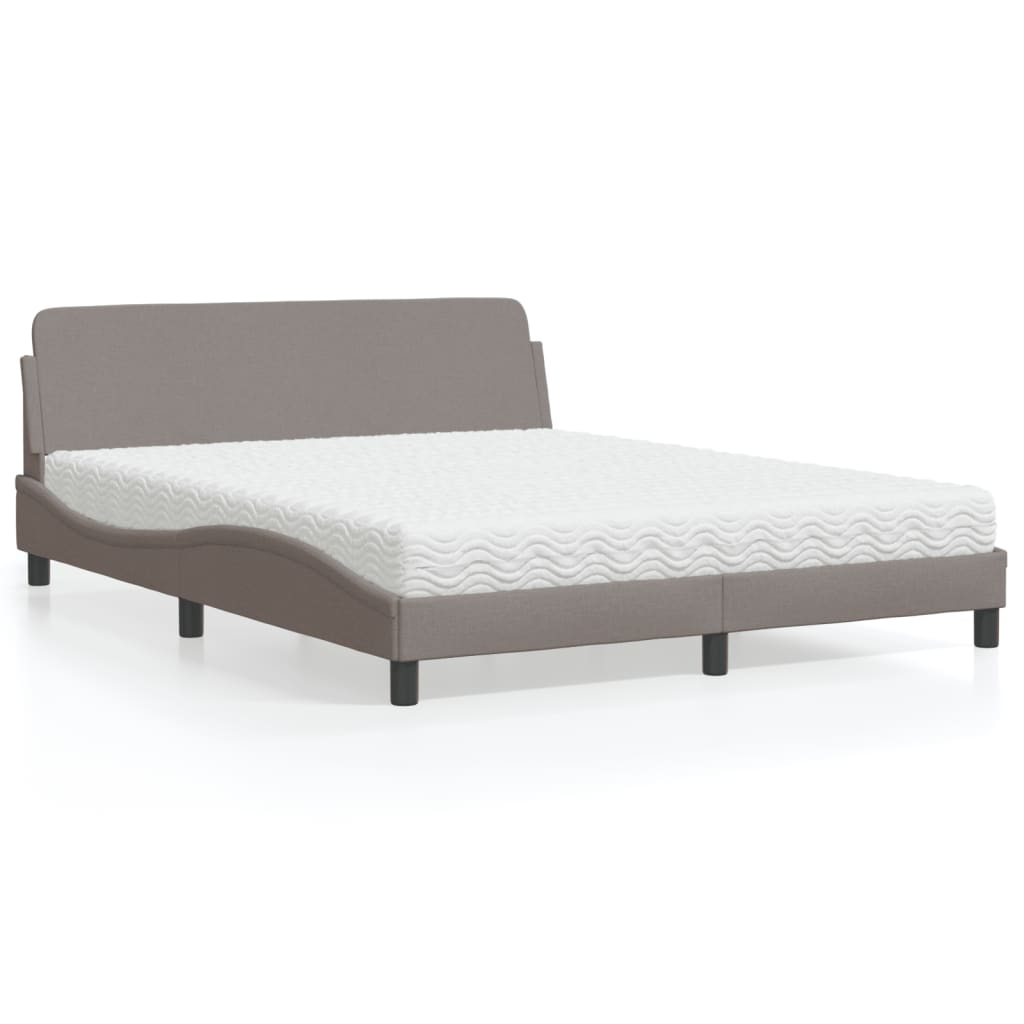 vidaXL Bett mit Matratze "Dover" Hellgrau 80x200 cm Stoff