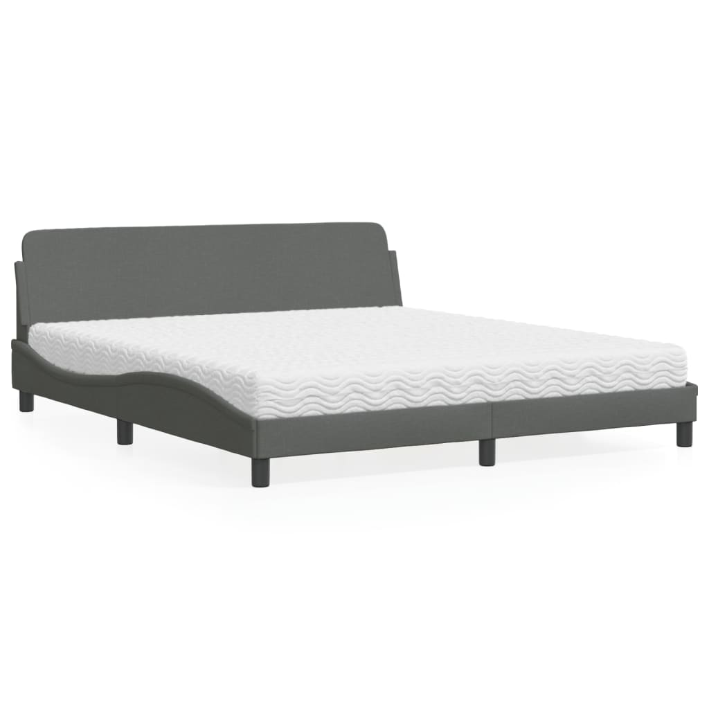 vidaXL Bett mit Matratze "Dover" Hellgrau 80x200 cm Stoff