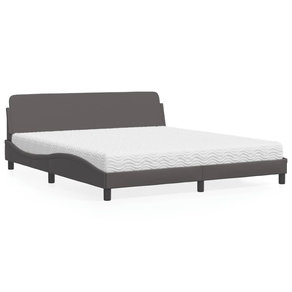 Bett mit Matratze "Dover" Schwarz 80x200 cm Kunstleder