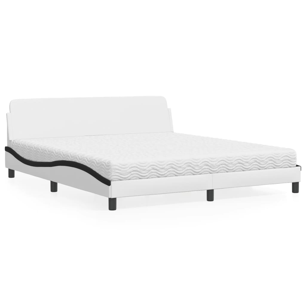 vidaXL Bett mit Matratze "Dover" Schwarz 80x200 cm Kunstleder