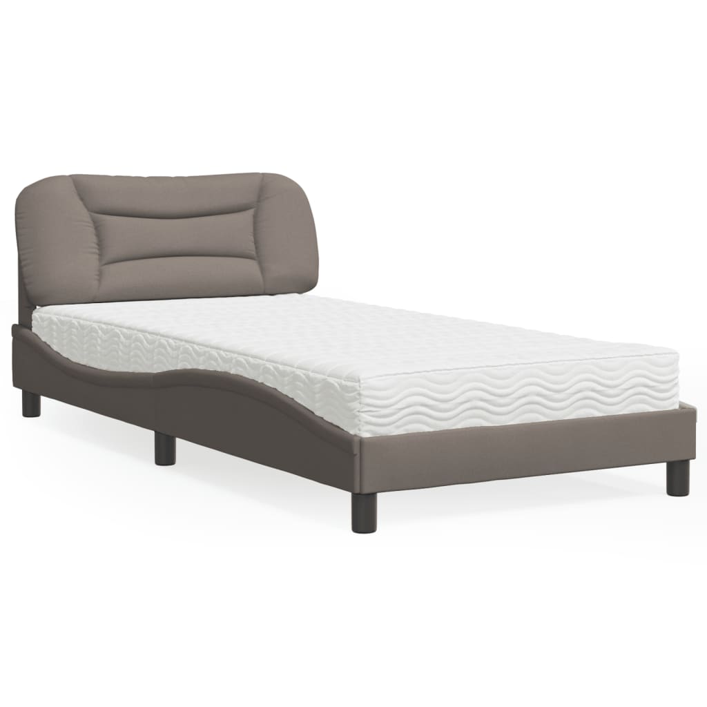 vidaXL Bett mit Matratze "Hvar" Hellgrau 80x200 cm Stoff