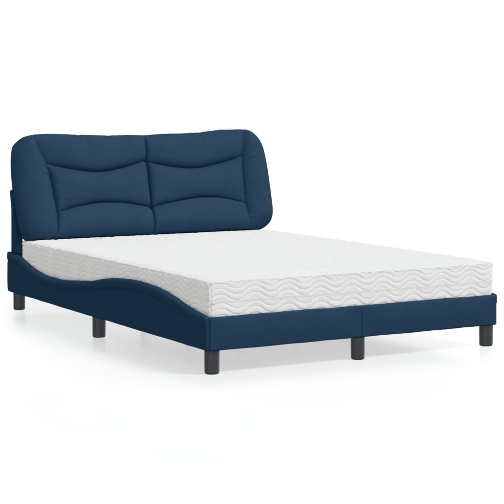 vidaXL Bett mit Matratze "Hvar" Hellgrau 80x200 cm Stoff