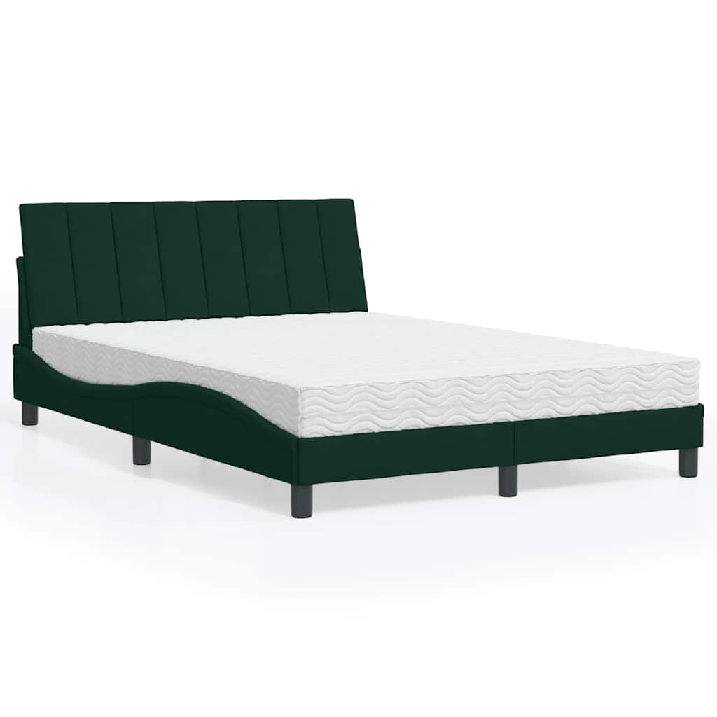 vidaXL Bett mit Matratze "Hanko" Hellgrau 80x200 cm Samt