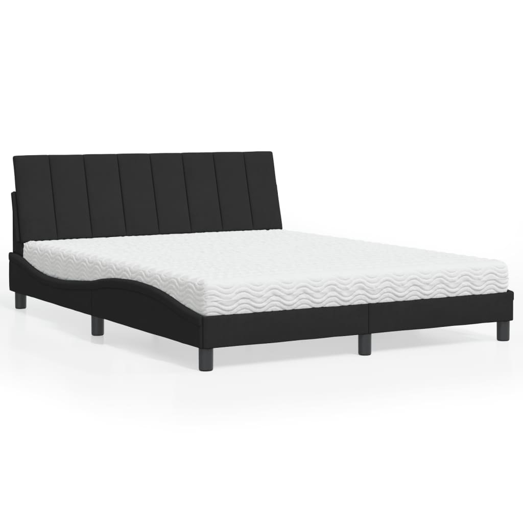 vidaXL Bett mit Matratze "Hanko" Hellgrau 80x200 cm Samt
