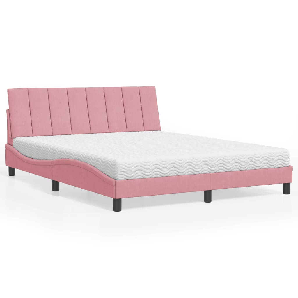 vidaXL Bett mit Matratze "Hanko" Hellgrau 80x200 cm Samt