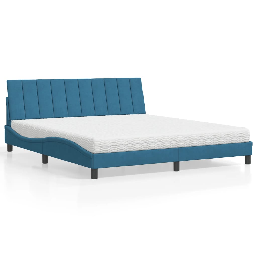 vidaXL Bett mit Matratze "Hanko" Hellgrau 80x200 cm Samt
