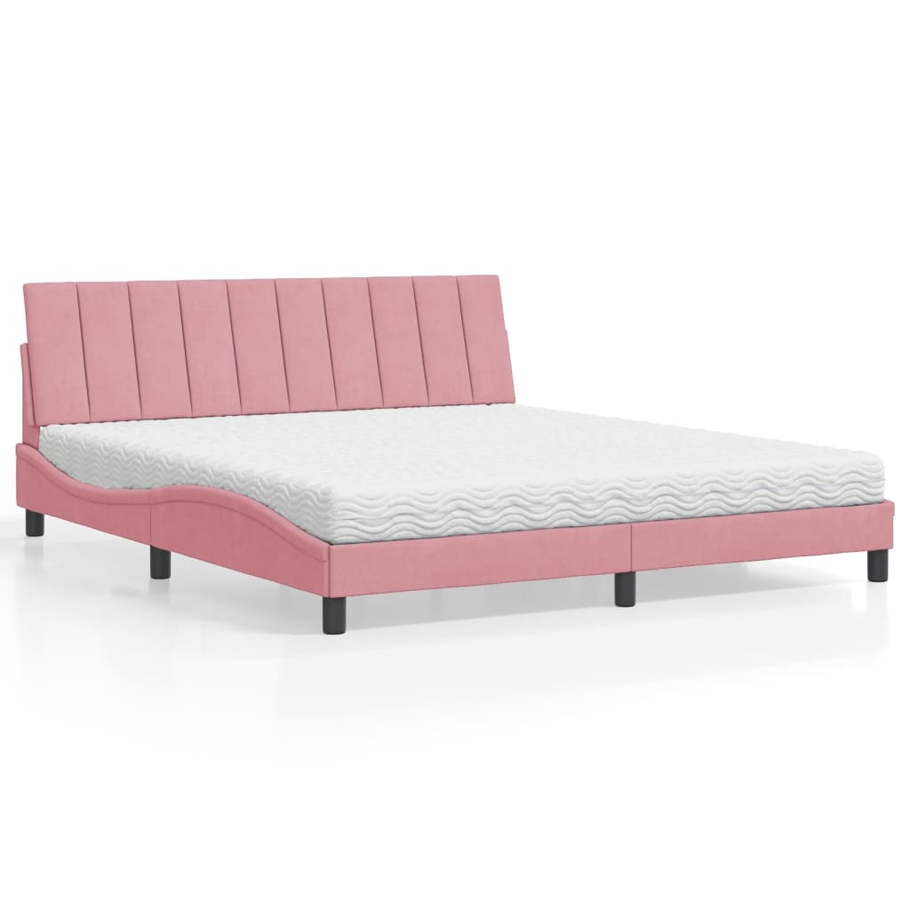 vidaXL Bett mit Matratze "Hanko" Hellgrau 80x200 cm Samt