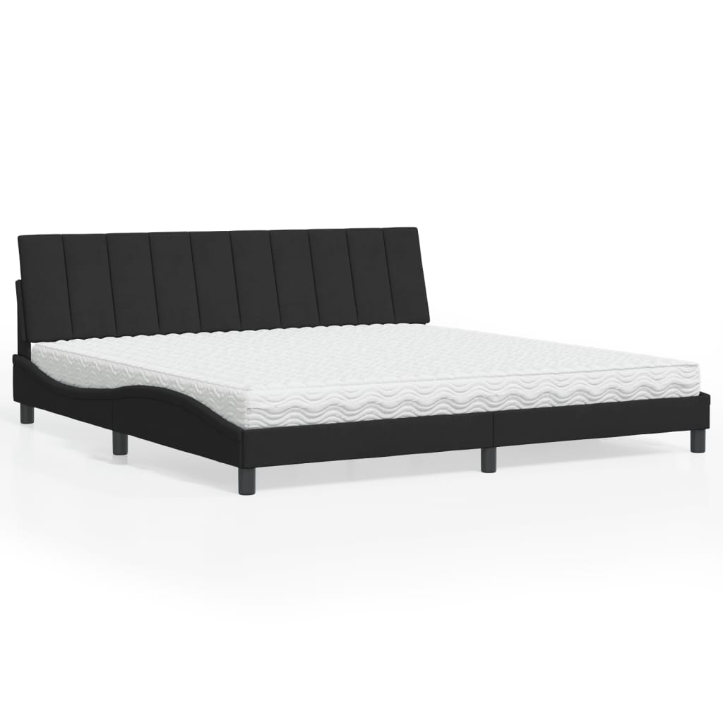 vidaXL Bett mit Matratze "Hanko" Hellgrau 80x200 cm Samt