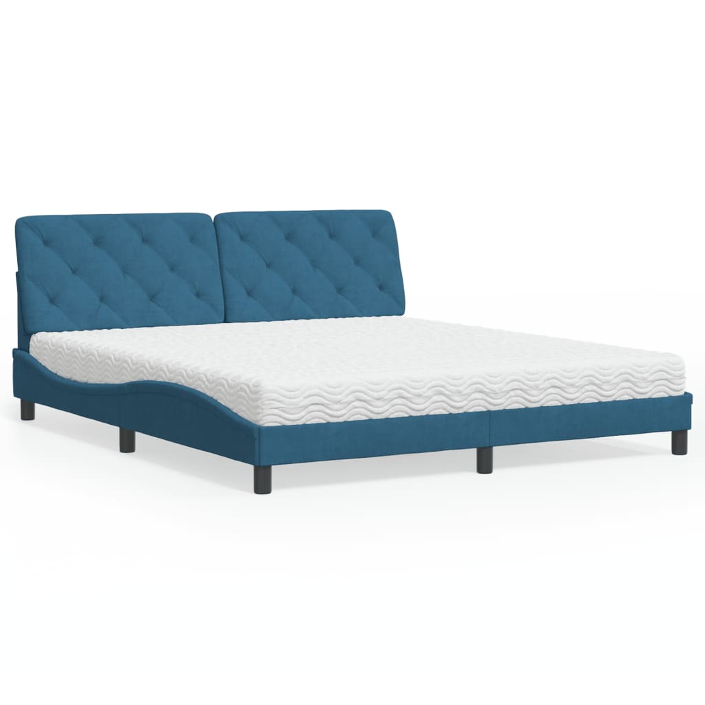 vidaXL Bett mit Matratze Hellgrau 80x200 cm Samt