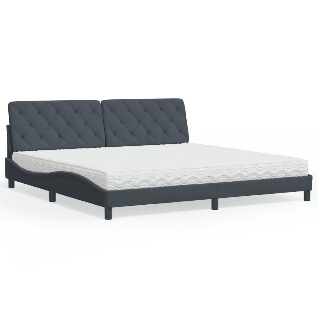 vidaXL Bett mit Matratze Hellgrau 80x200 cm Samt