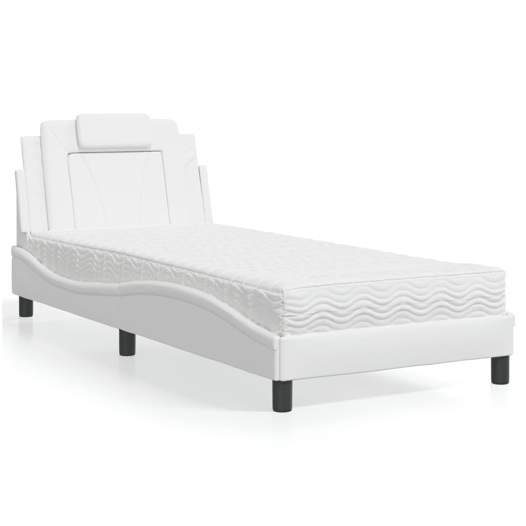 vidaXL Bett "Viana" mit Matratze Schwarz 80x200 cm Kunstleder
