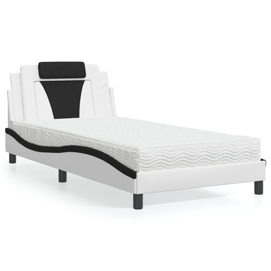 vidaXL Bett "Viana" mit Matratze Schwarz 80x200 cm Kunstleder