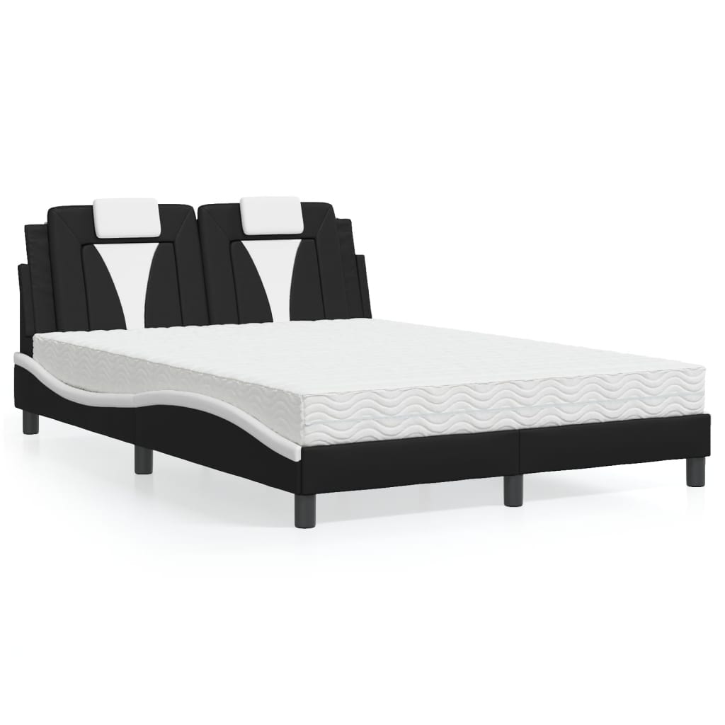 vidaXL Bett "Viana" mit Matratze Schwarz 80x200 cm Kunstleder