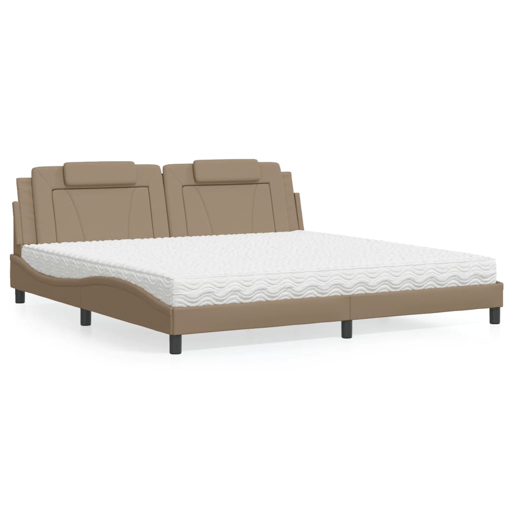 vidaXL Bett "Viana" mit Matratze Schwarz 80x200 cm Kunstleder